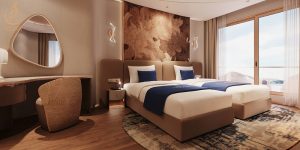 Flexible, refined balcony cabin designed for small families seeking calm comfort