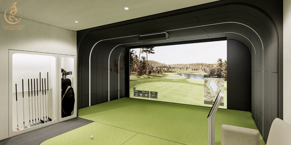 A refined indoor golf experience combining technology entertainment and private leisure