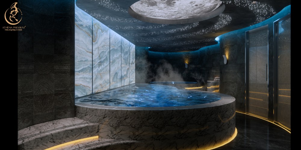 Athena Premium Cruise Onsen mang đến trải nghiệm tắm khoáng theo tiêu chuẩn Nhật Bản giữa Vịnh Hạ Long.