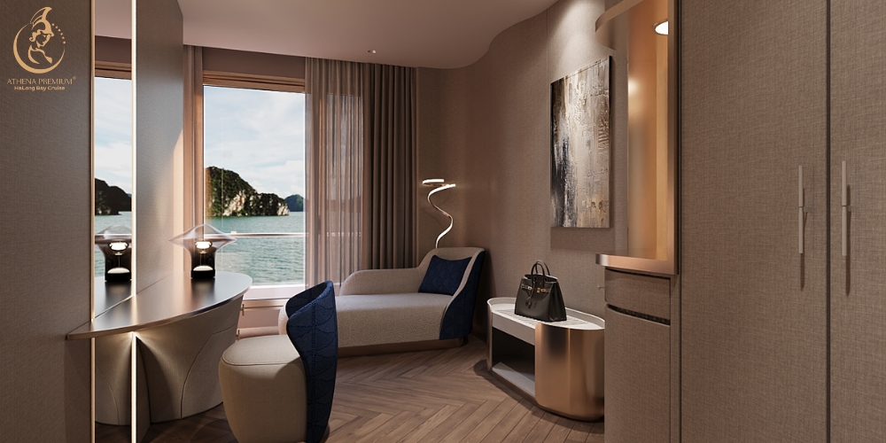 Exclusive suite near the bridge with commanding panoramic views of Halong Bay